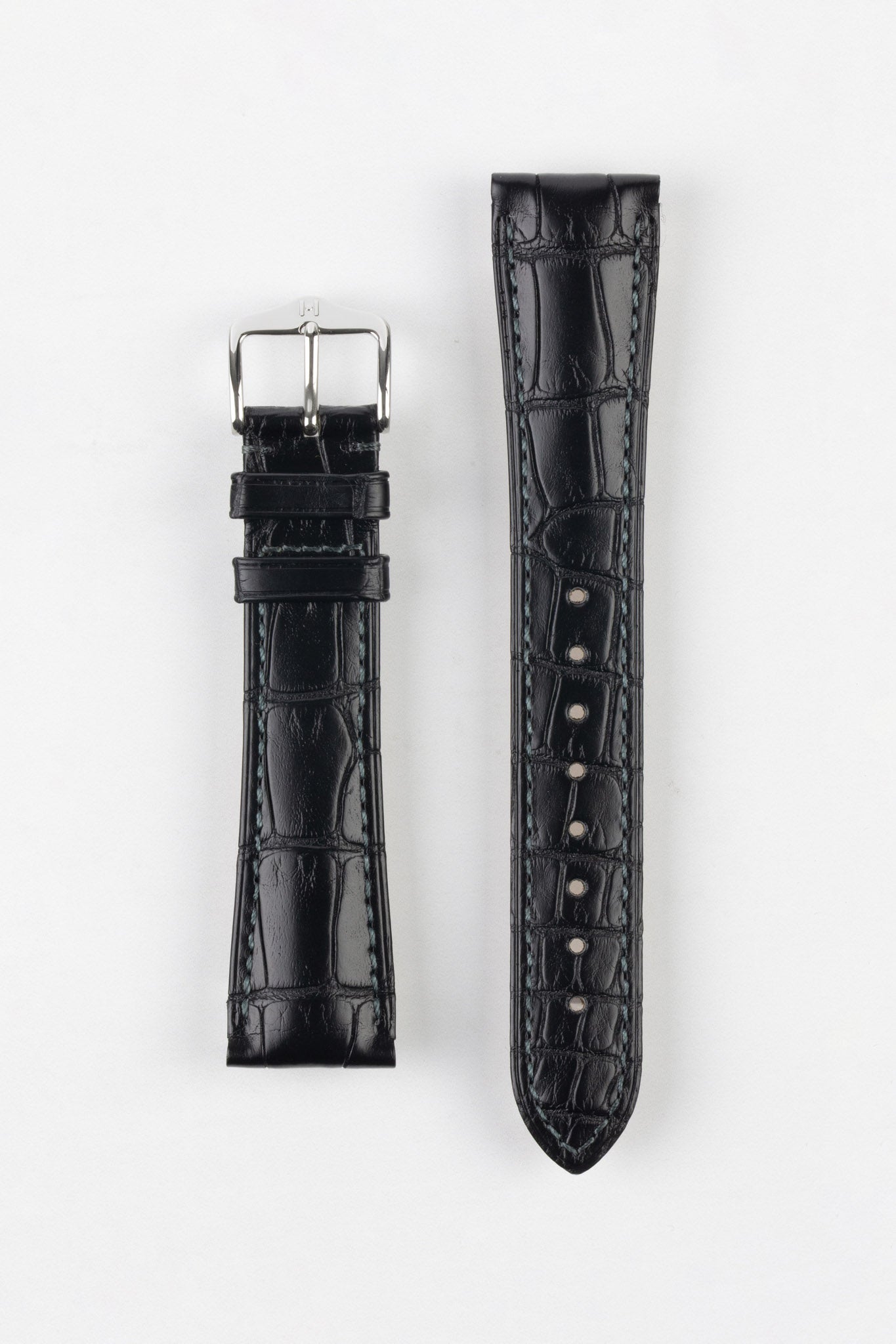 Alligator Leather Watch Strap in BLACK