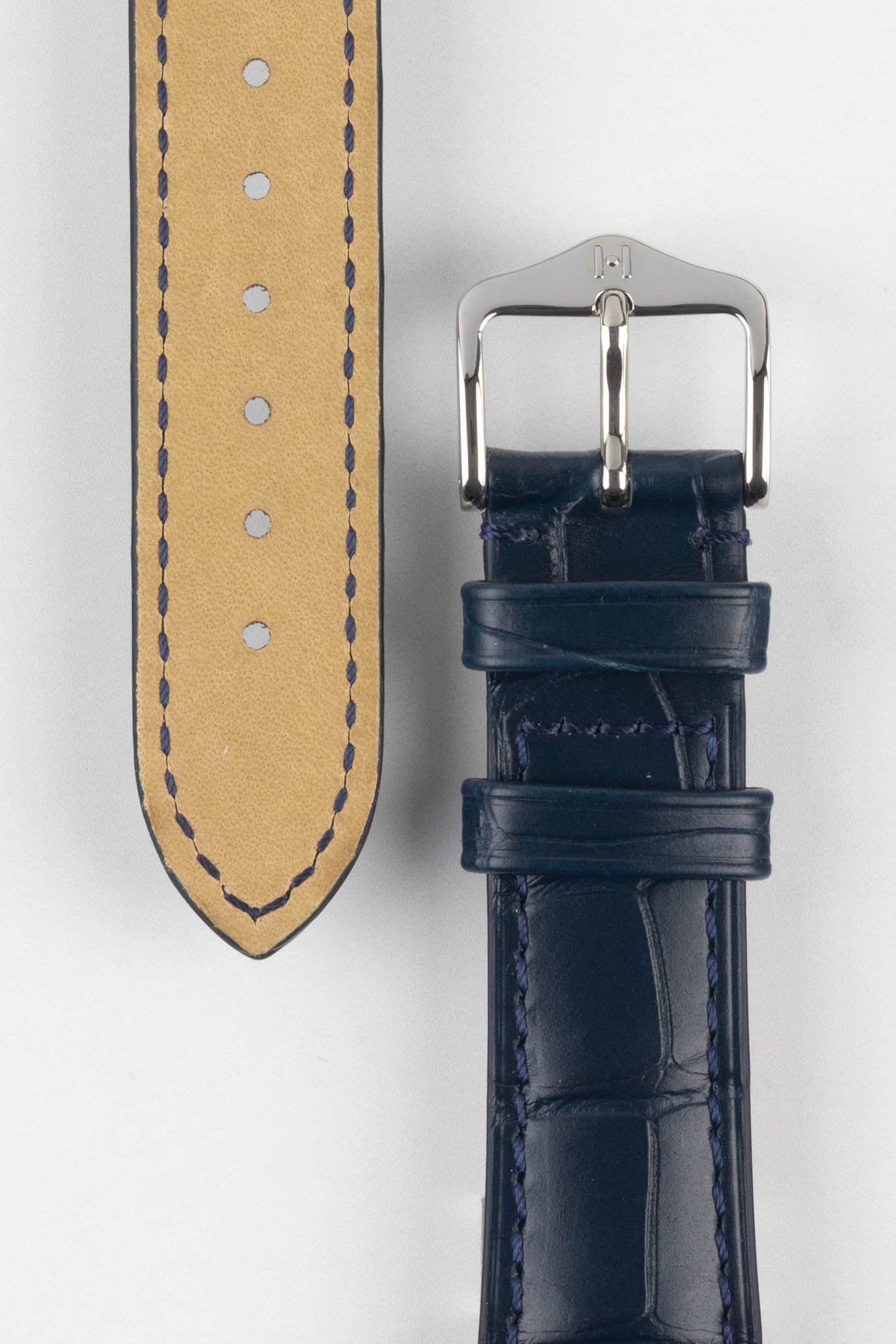Alligator Leather Watch Strap in BLUE