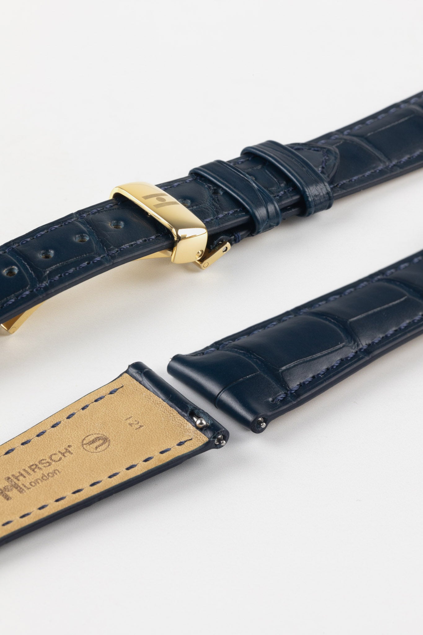 Alligator Leather Watch Strap in BLUE