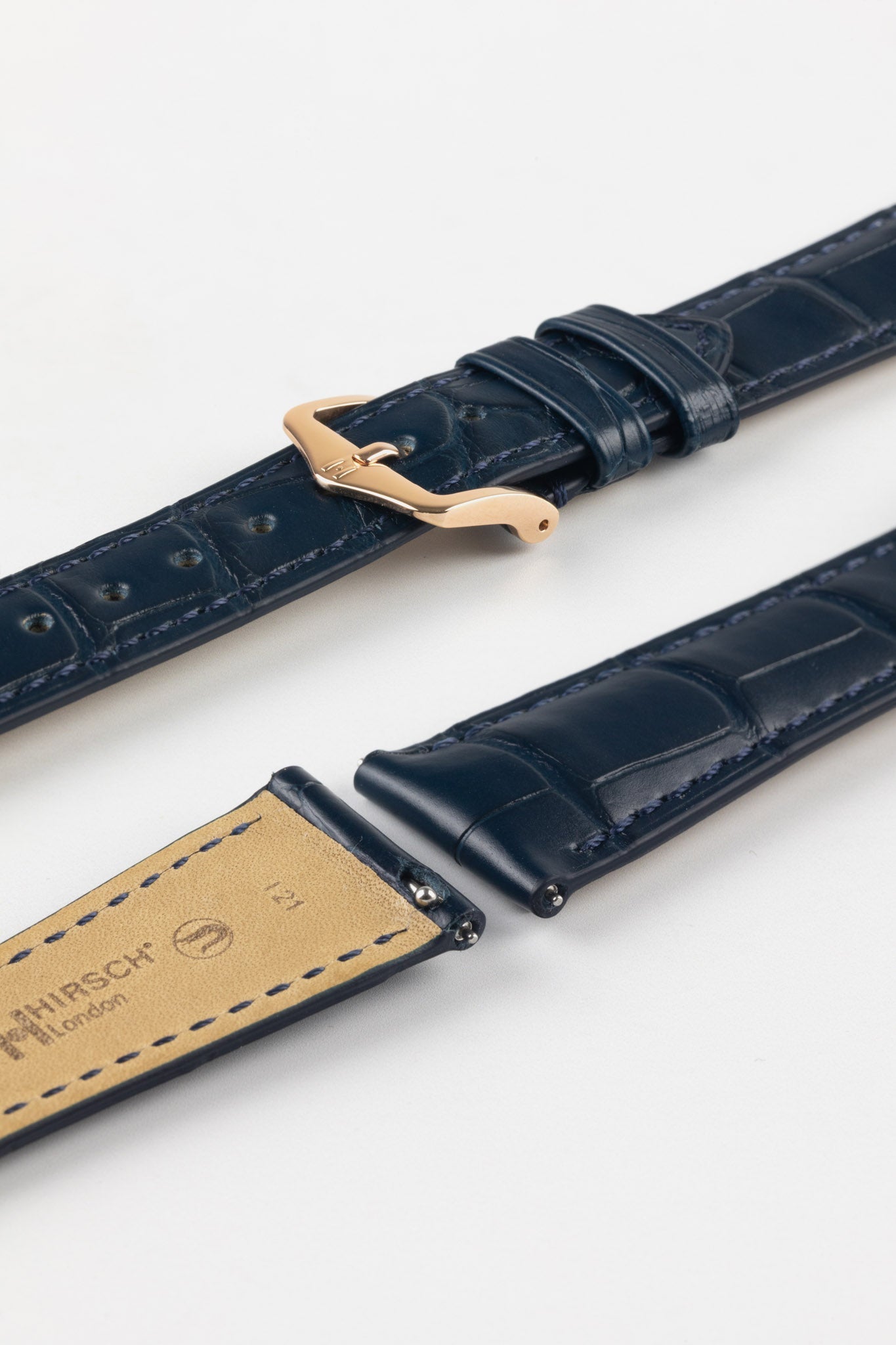 Alligator Leather Watch Strap in BLUE