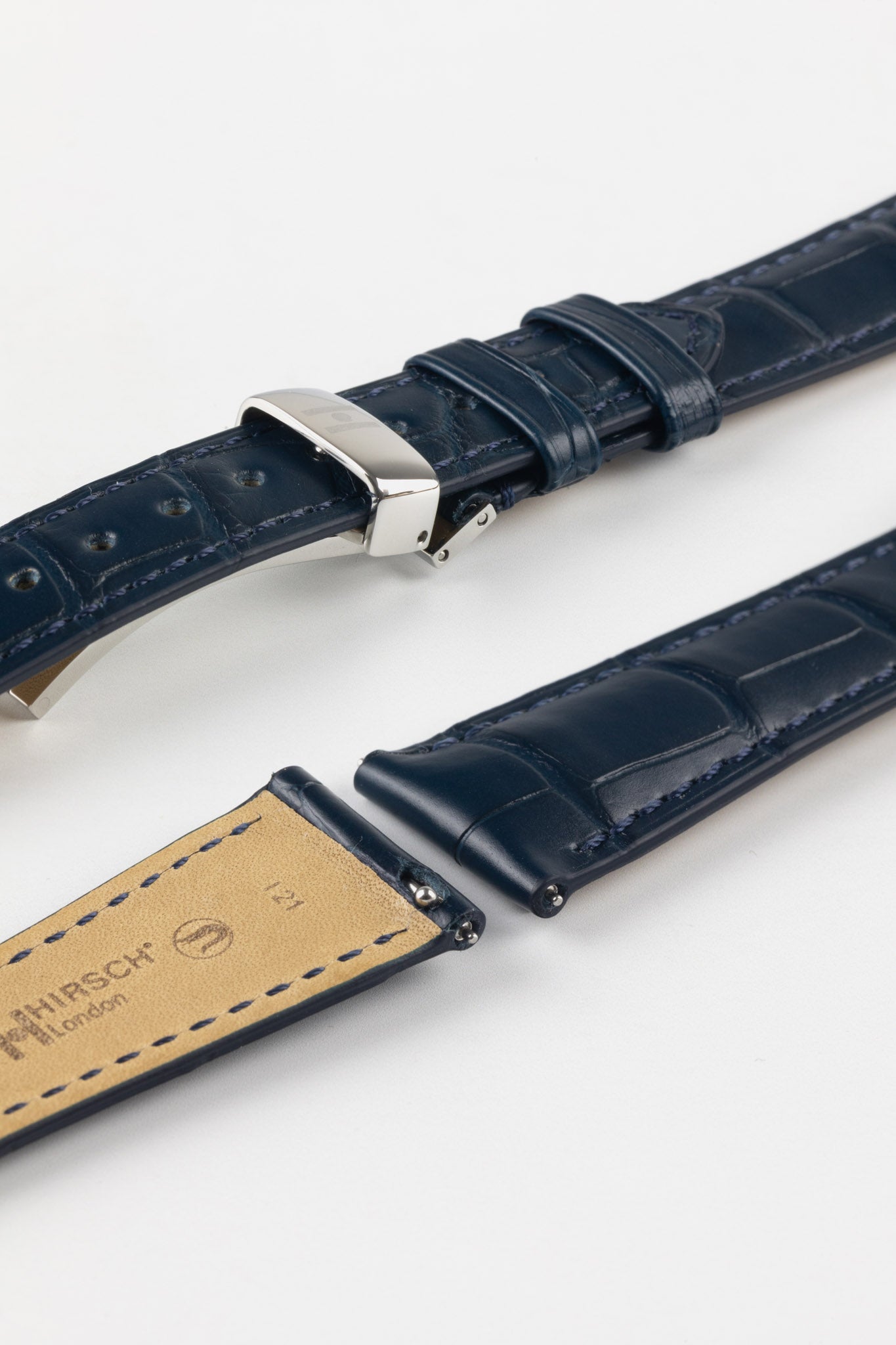 Alligator Leather Watch Strap in BLUE