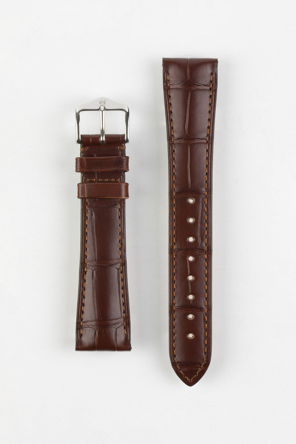 Alligator Leather Watch Strap in BROWN