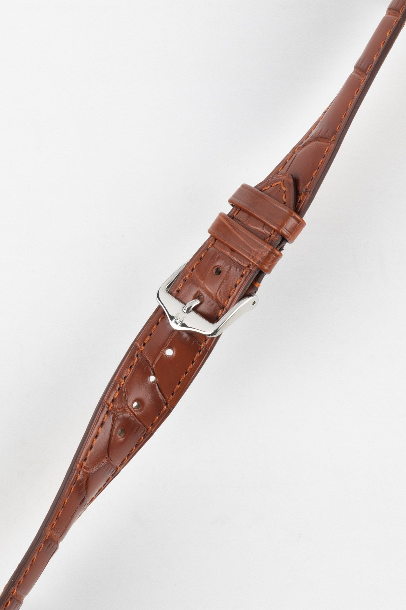 Alligator Leather Watch Strap in GOLD BROWN