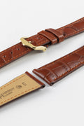 Alligator Leather Watch Strap in GOLD BROWN