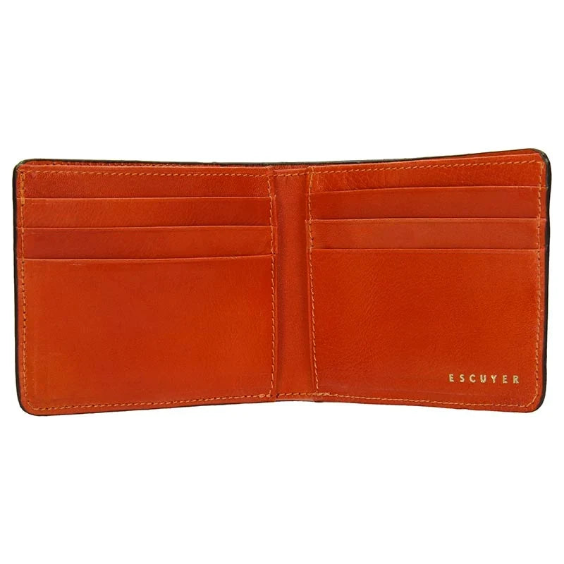 Leather Billfold Wallet - Light Brown / Orange