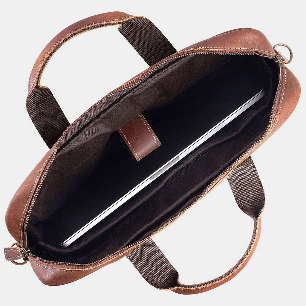 the skyler leather briefcase laptop bag the real leather co